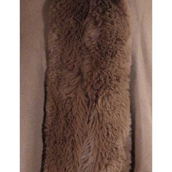 🆕Women Brown Winter Faux Fur Shawl Stole Warm Wrap Cape knitted Acrylic Elegant - Picture 5 of 6